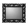 Specchiera Madrid con decoro in stile barocco nero lucido