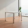 Tavolo quadrato Leccino 80x80 cm con piano bianco e gambe in alluminio