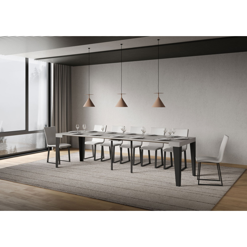 Consolle allungabile Flame 90x40/196 cm antracite