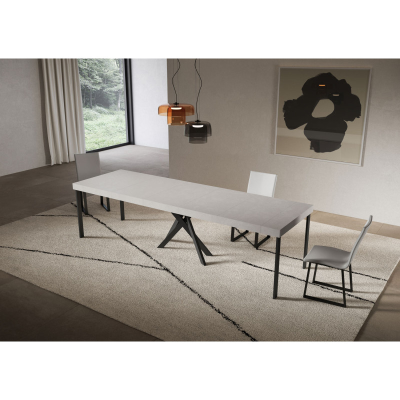 Consolle allungabile 90x40/300 cm Saki Premium telaio Antracite