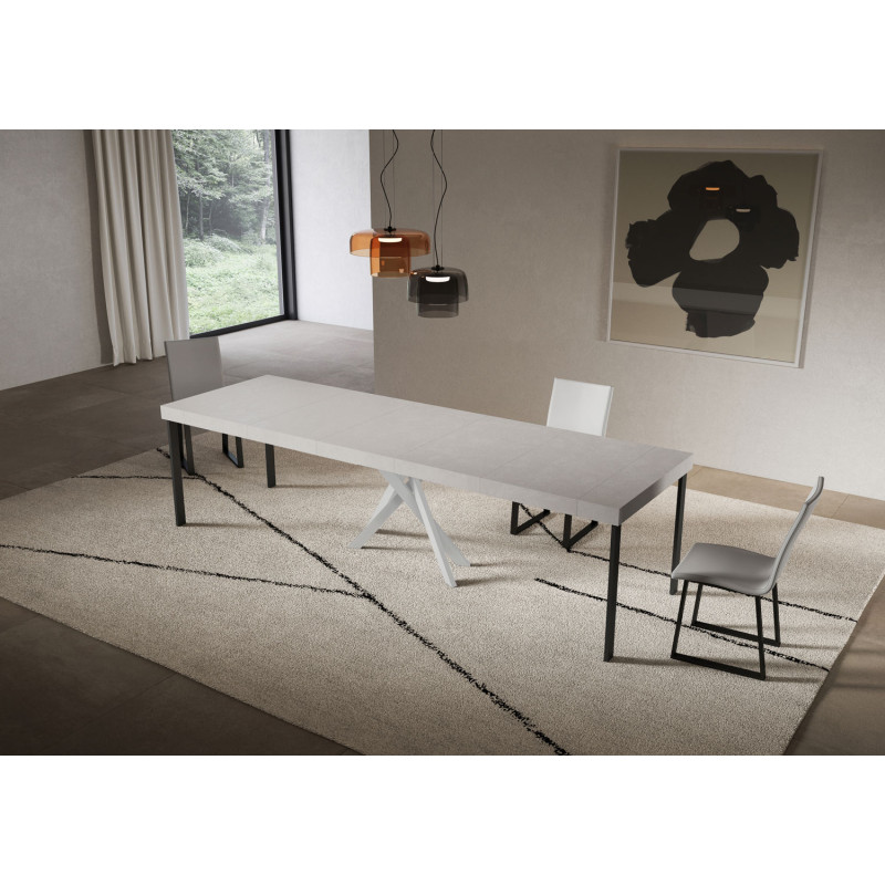 Consolle allungabile 90x40/300 cm Saki Premium telaio Bianche