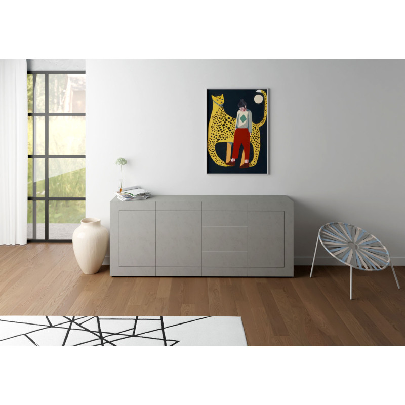Madia moderna 3 ante/3 cassetti 200x40x83,5 cm Elios