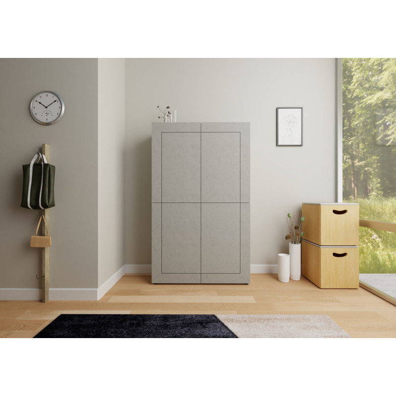 Credenza alta moderna 4 ante 100x35x165 cm Elios