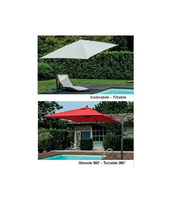 Ombrellone palo laterale Kronos Made in Italy - 200 x 300 cm