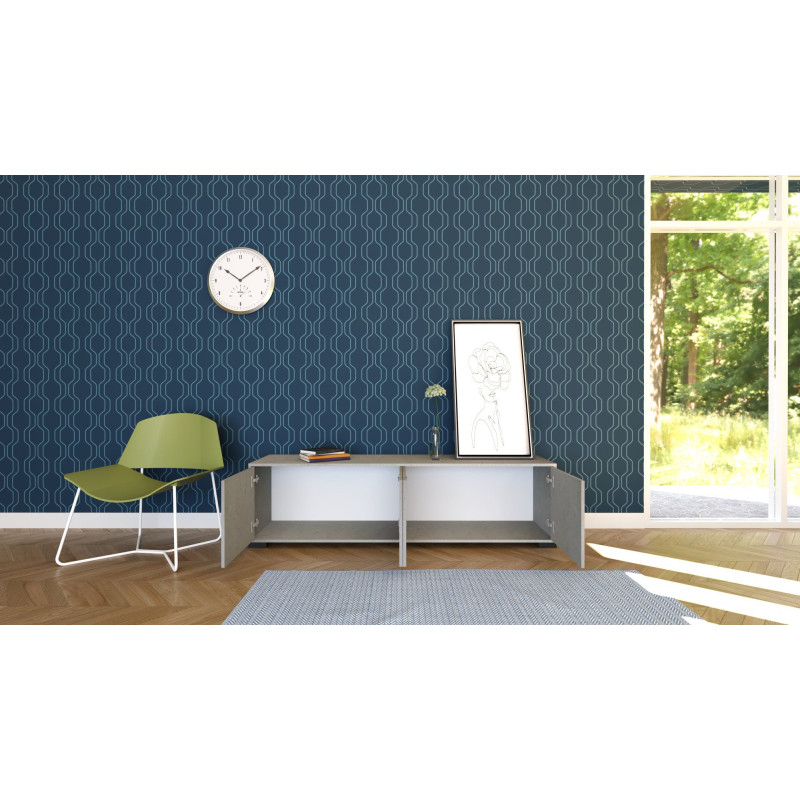 Porta TV moderno 4 ante 172x40x48 cm Lumina