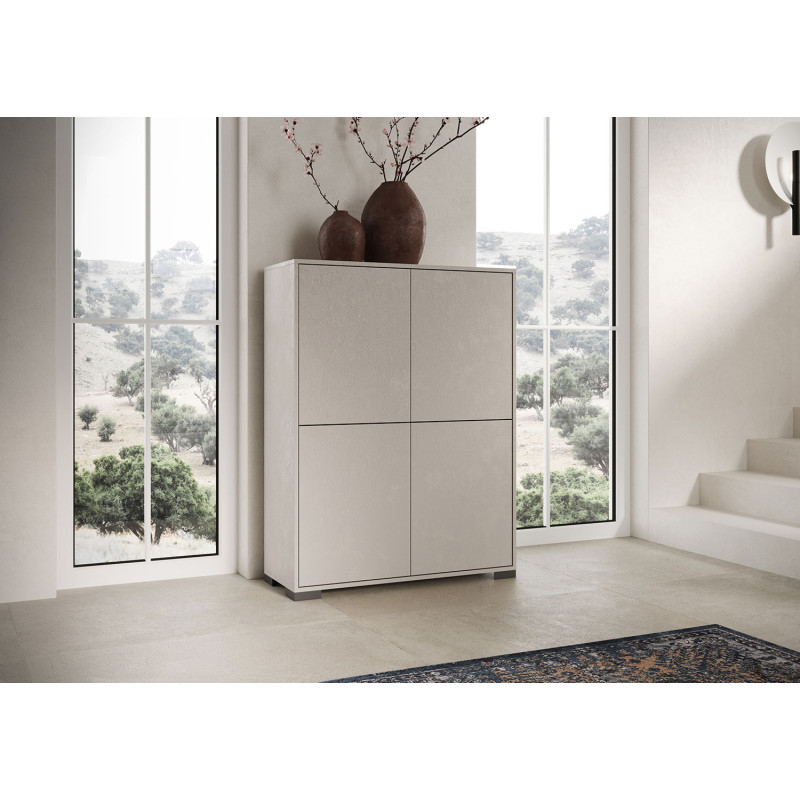 Credenza alta moderna 4 ante 90x35x120 cm Lumina