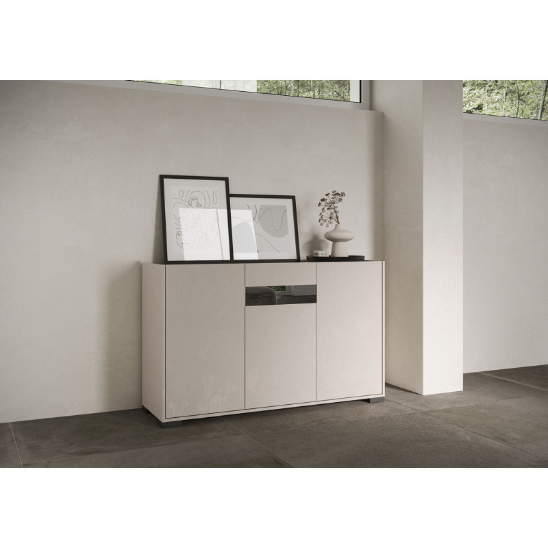 Madia moderna 3 ante 130x40x81 cm Riflesso
