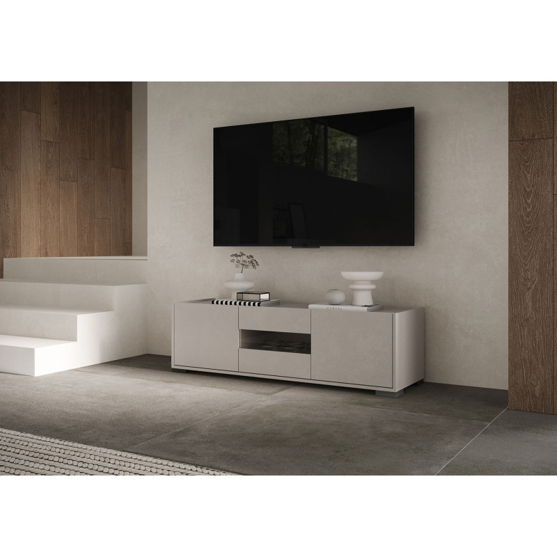 Porta TV moderno 3 ante 130x40x40 cm Riflesso