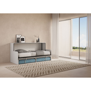 Zoom Letto singolo a scomparsa Kando con divano , azzurro