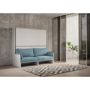 Zoom Letto doppio a scomparsa Kando con divano , azzurro
