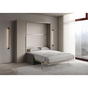 Zoom Letto matrimoniale a scomparsa 160 Versia con divano e armadio 1 anta sx