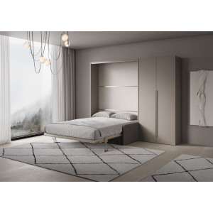 Zoom Letto matrimoniale a scomparsa 160 Versia con divano e armadio dx 2 ante