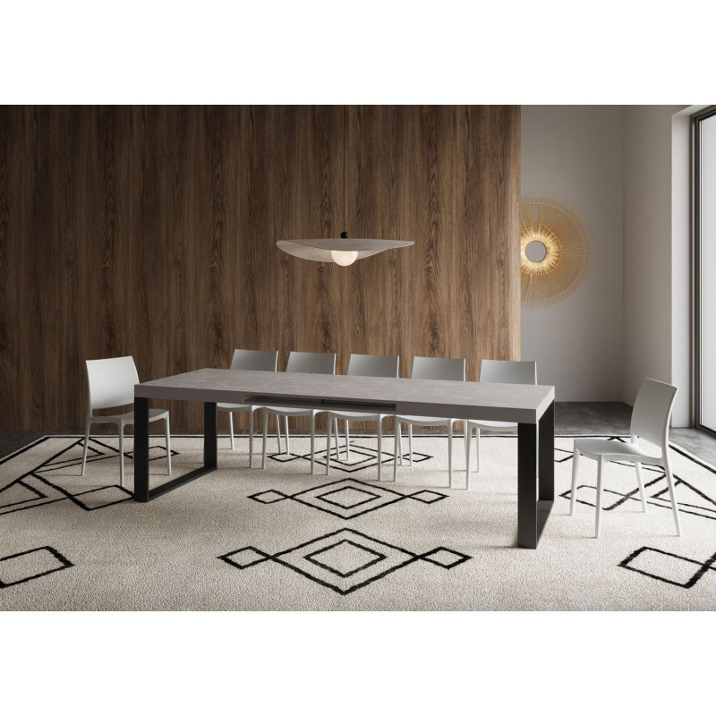 Tavolo allungabile 200/304x90 cm Tecno telaio Antracite