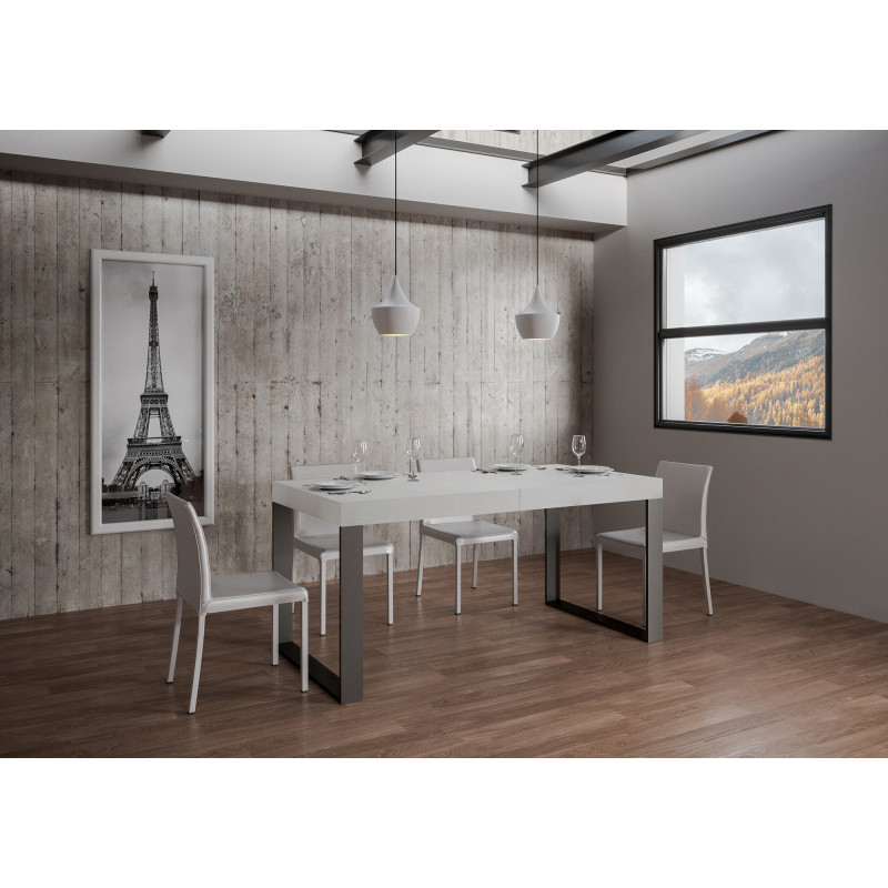 Tavolo allungabile 120/380x90 cm Tecno telaio Antracite