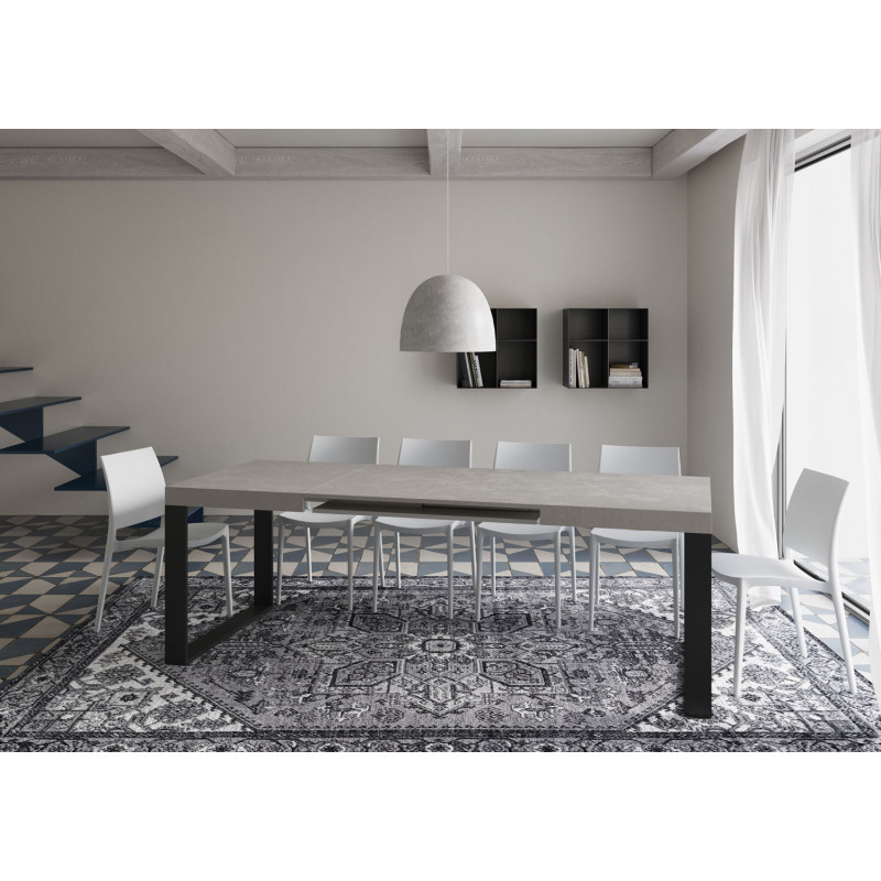 Tavolo allungabile 120/380x90 cm Tecno telaio Antracite