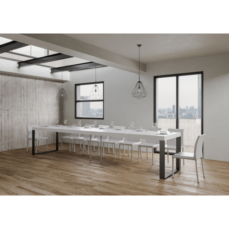Tavolo allungabile 120/380x90 cm Tecno Premium telaio Antracite
