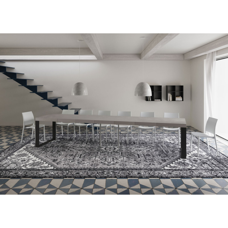 Tavolo allungabile 140/400x90 cm Tecno Premium telaio Antracite