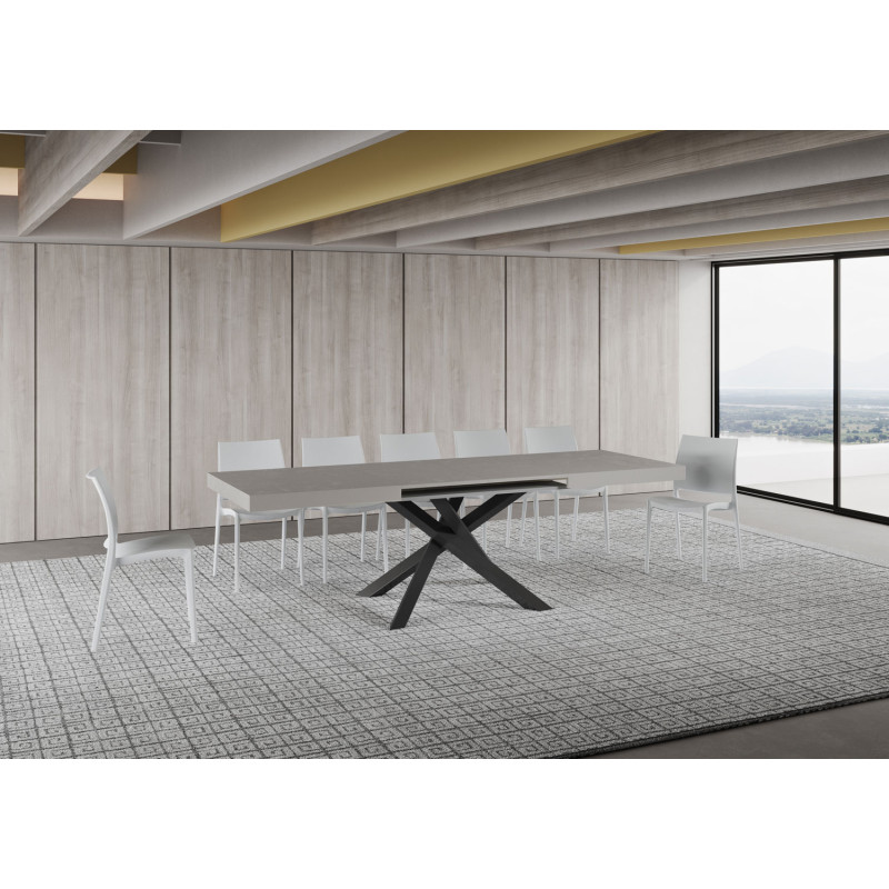 Tavolo allungabile 160/264x90 cm Volantis telaio Antracite