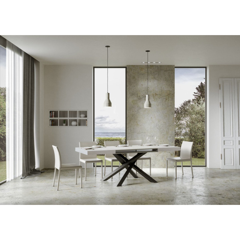 Tavolo allungabile 120/380x90 cm Volantis telaio Antracite