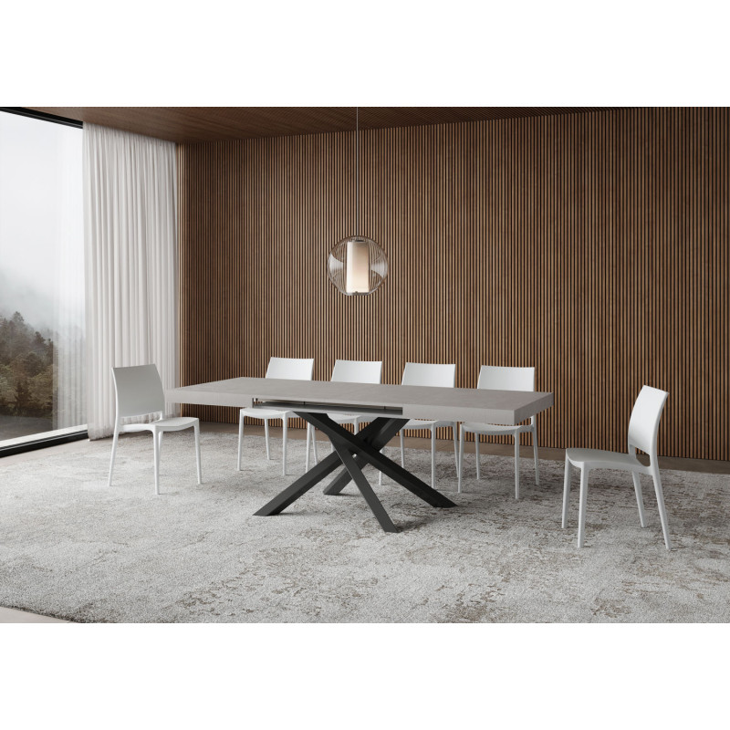 Tavolo allungabile 120/380x90 cm Volantis telaio Antracite