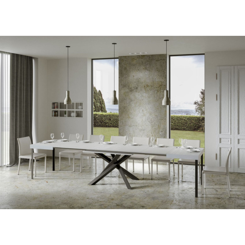 Tavolo allungabile 140/400x90 cm Volantis telaio Antracite