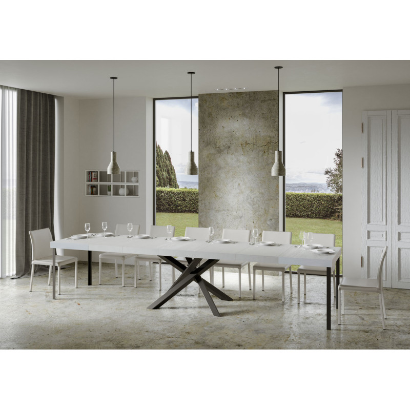 Tavolo allungabile 200/460x90 cm Volantis Premium telaio Antracite