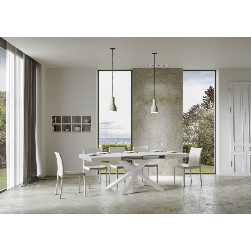 Tavolo allungabile 120/224x90 cm Volantis telaio Bianche