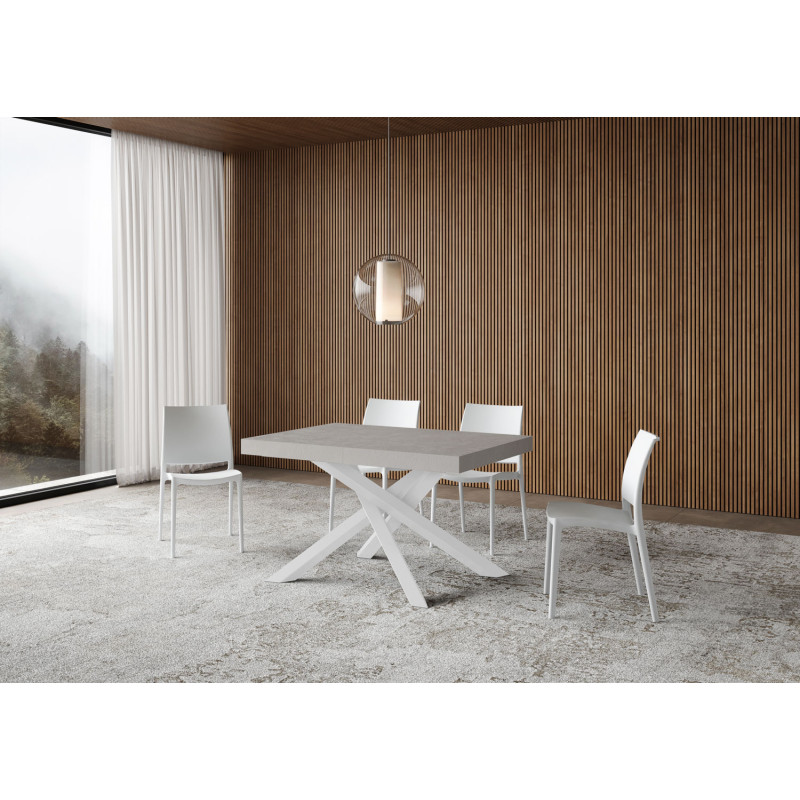 Tavolo allungabile 140/244x90 cm Volantis telaio Bianche