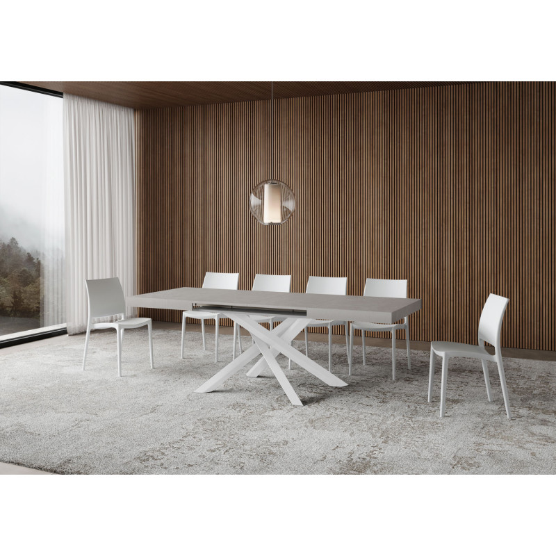 Tavolo allungabile 120/380x90 cm Volantis telaio Bianche