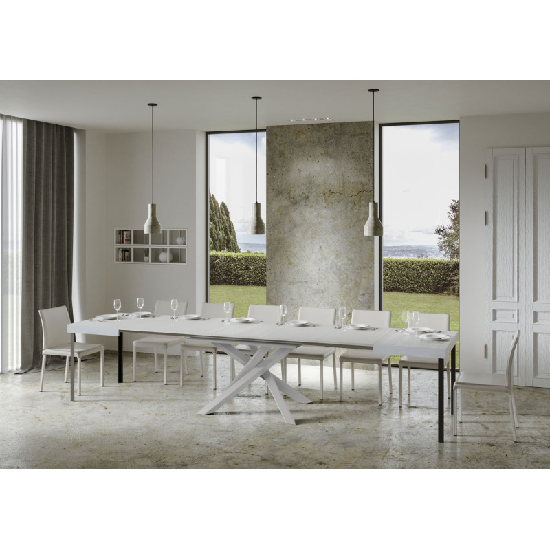 Tavolo allungabile 130/390x90 cm Volantis telaio Bianche