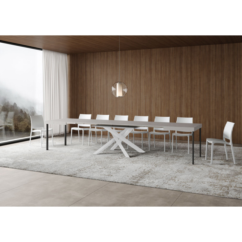 Tavolo allungabile 140/400x90 cm Volantis telaio Bianche