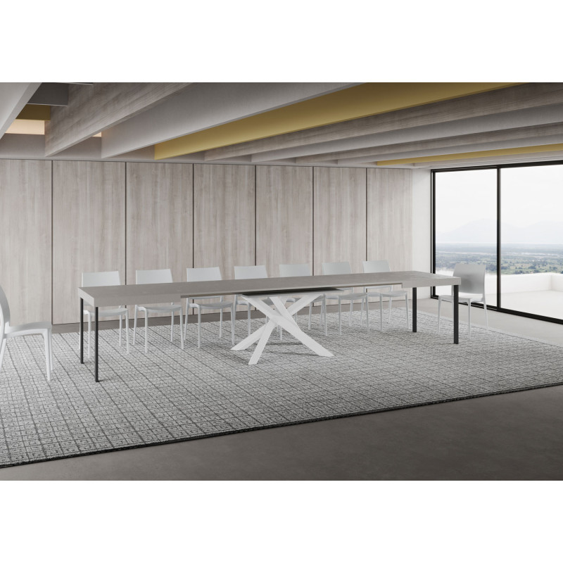 Tavolo allungabile 160/420x90 cm Volantis telaio Bianche