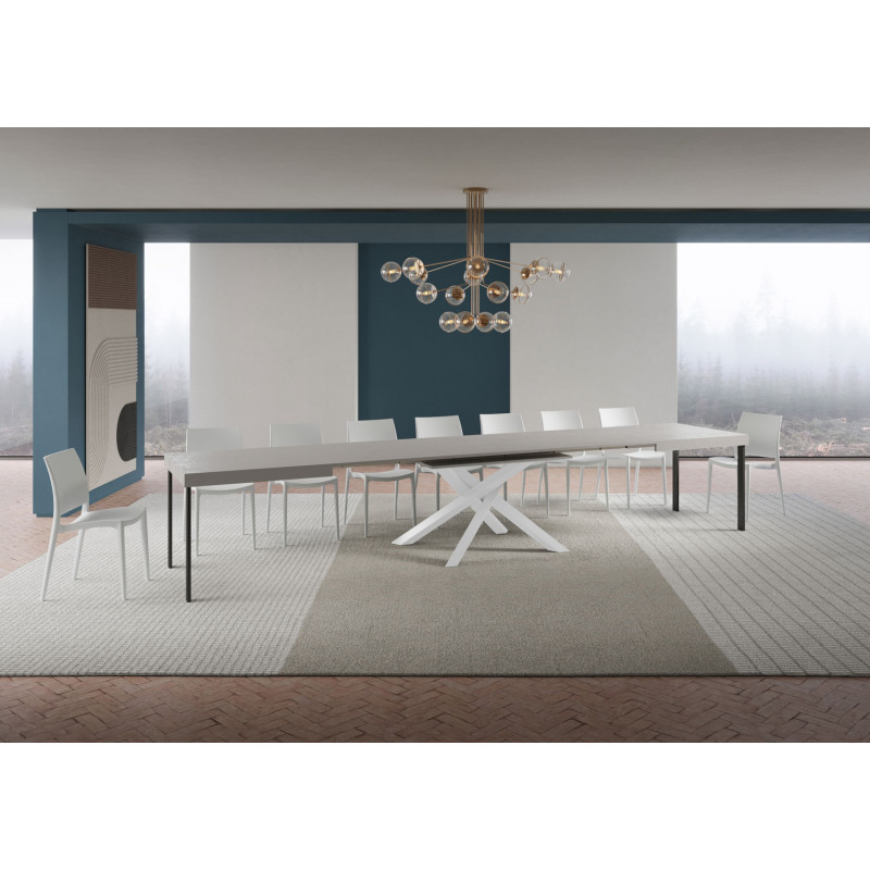 Tavolo allungabile 180/440x90 cm Volantis telaio Bianche
