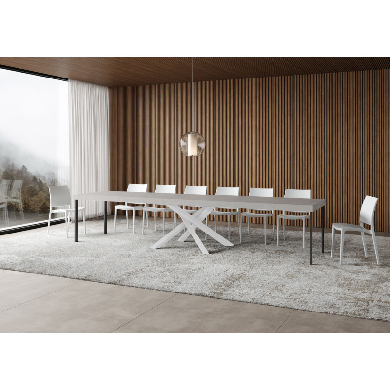 Tavolo allungabile 120/380x90 cm Volantis Premium telaio Bianche