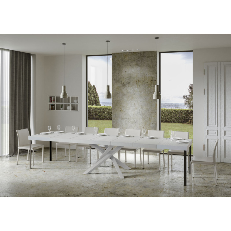 Tavolo allungabile 130/390x90 cm Volantis Premium telaio Bianche