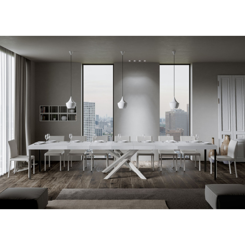 Tavolo allungabile 200/460x90 cm Volantis Premium telaio Bianche
