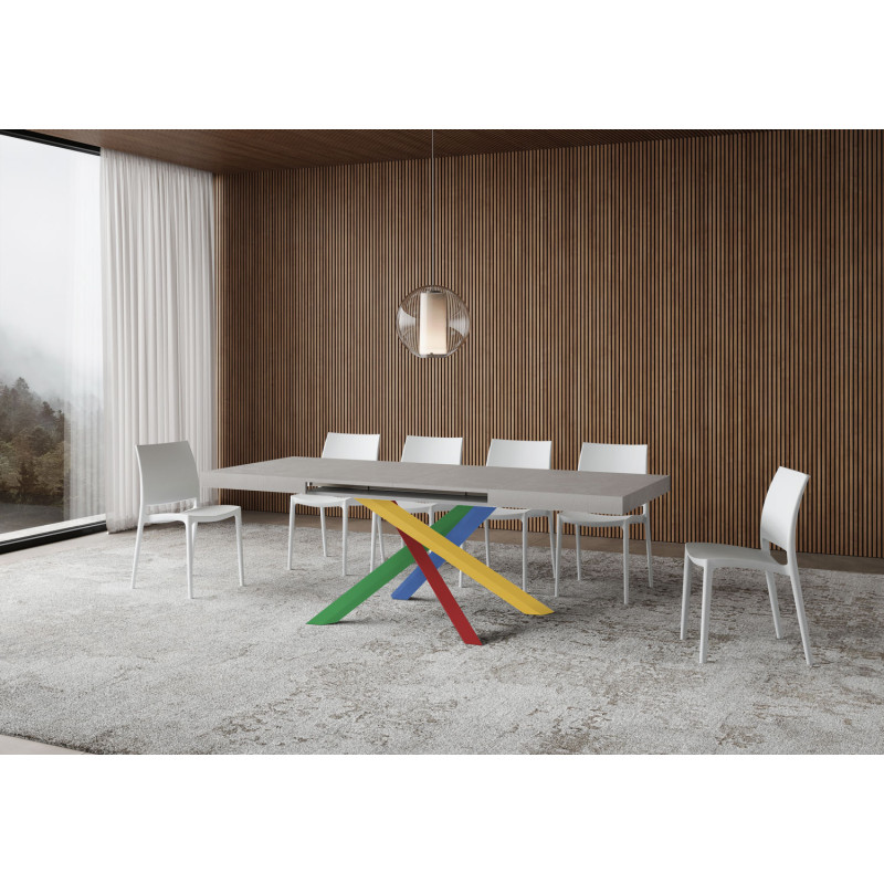 Tavolo allungabile 120/380x90 cm Volantis telaio Multicolore 4/B