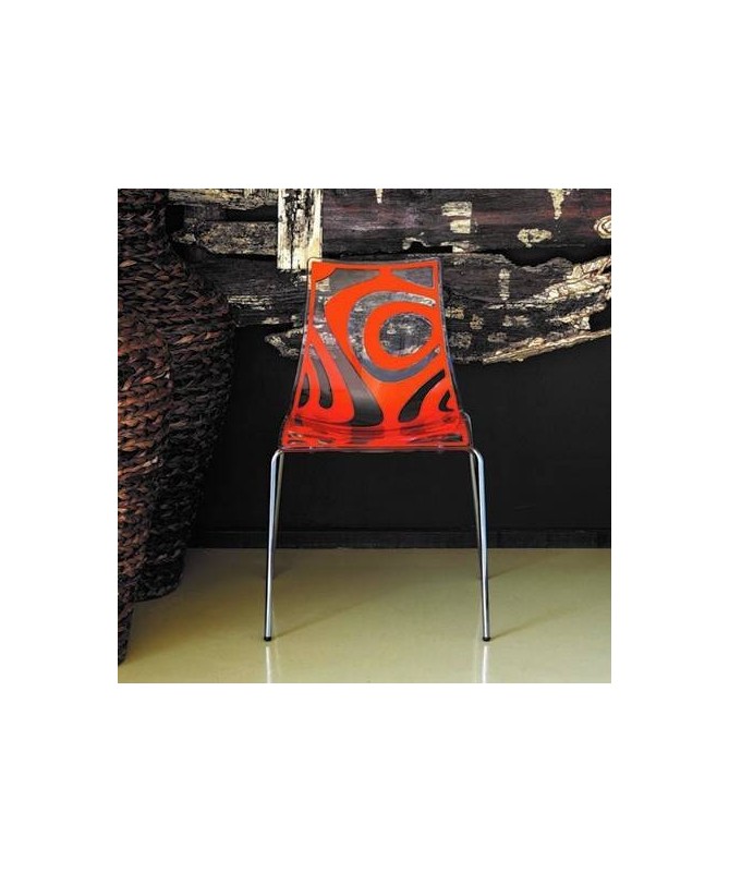 Sedia in tecnopolimero stampato Wave Made in Italy - set da 4