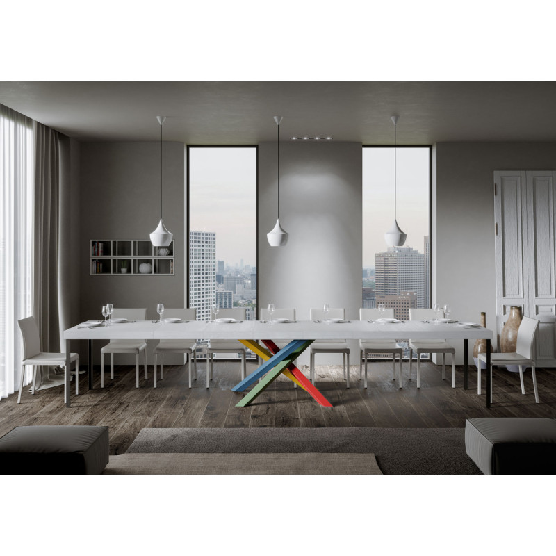 Tavolo allungabile 130/390x90 cm Volantis Premium telaio Multicolore 4/B