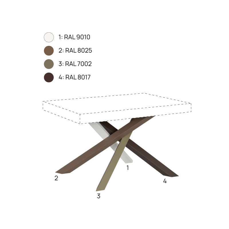Tavolo allungabile 140/400x90 cm Volantis telaio Multicolore 4/C