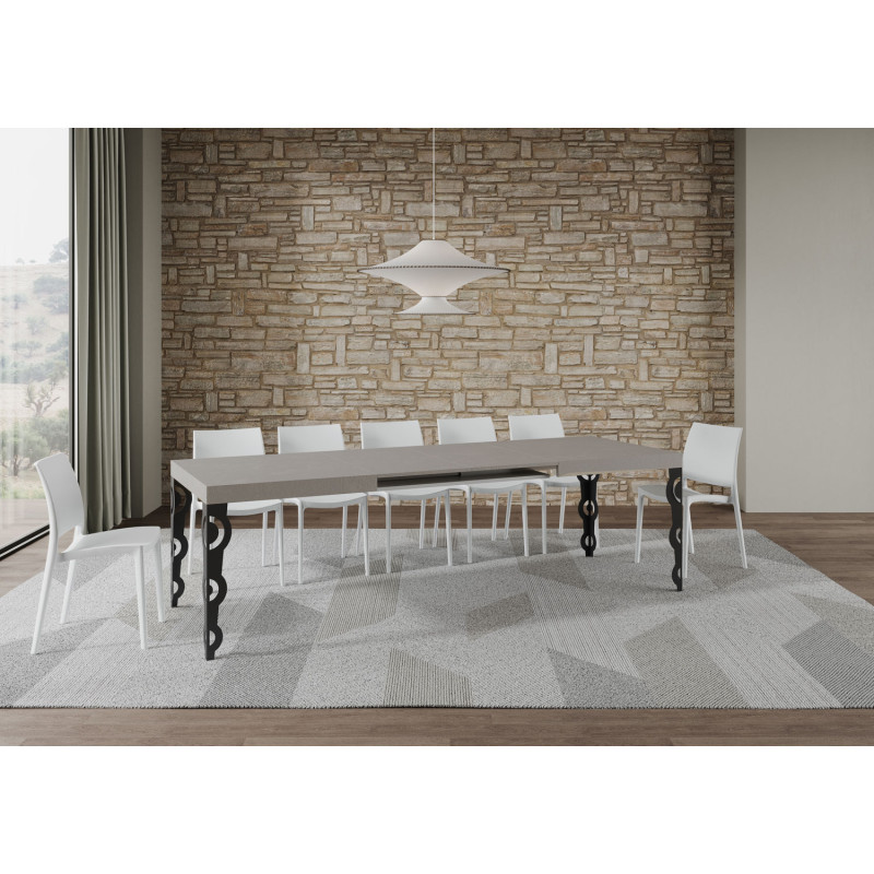 Tavolo allungabile 160/244x80 cm Karamay telaio Antracite