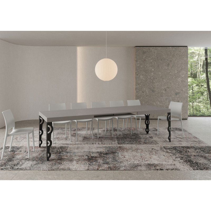 Tavolo allungabile 200/304x90 cm Karamay telaio Antracite