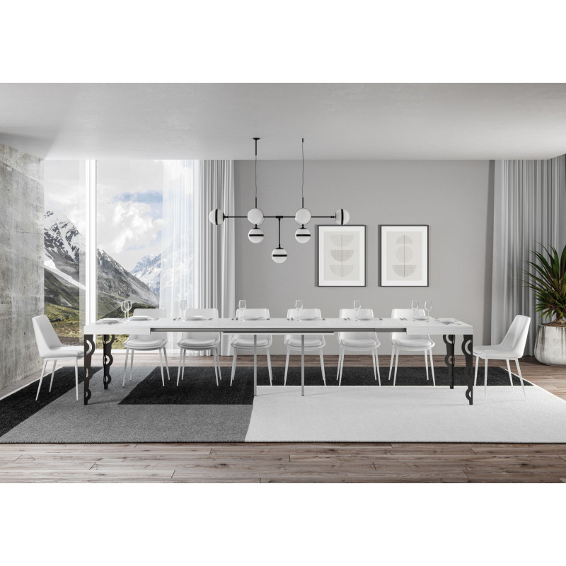 Tavolo allungabile 140/400x90 cm Karamay telaio Antracite