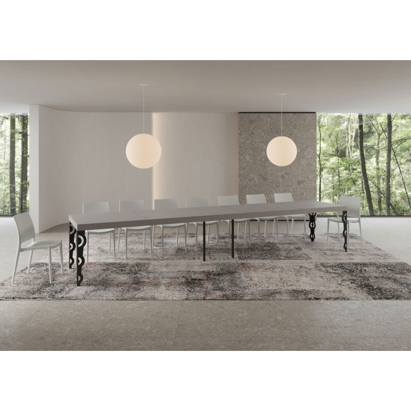 Tavolo allungabile 200/460x90 cm Karamay Premium telaio Antracite