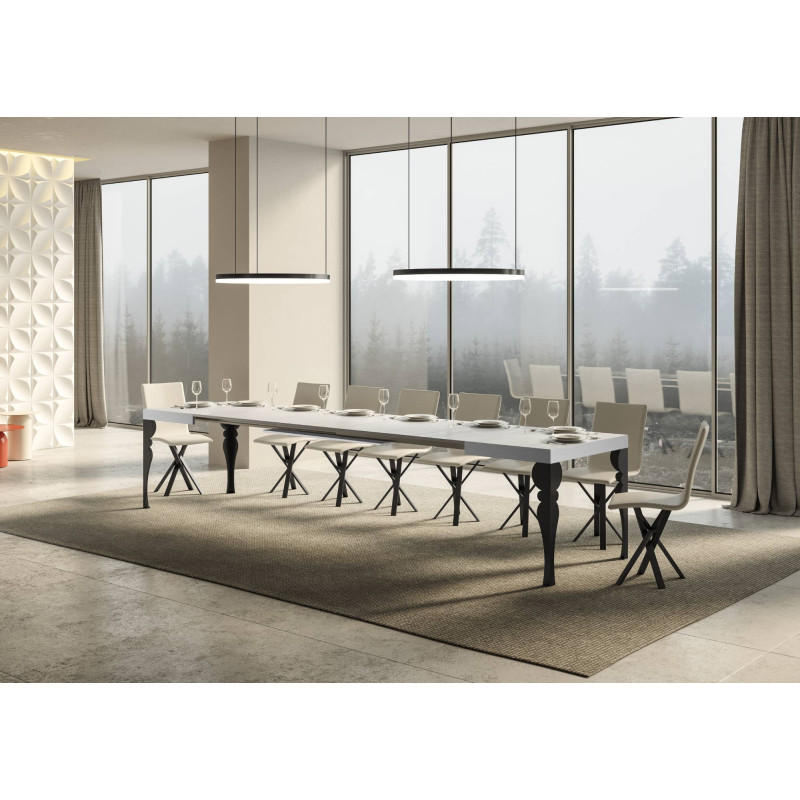 Tavolo allungabile 120/380x90 cm Paxon telaio Antracite