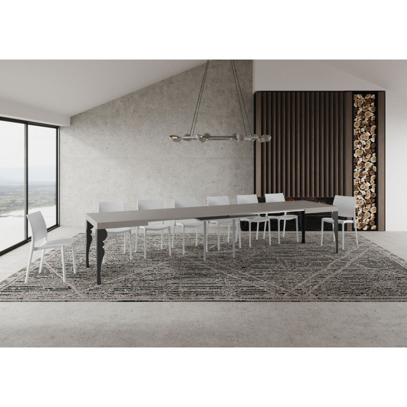 Tavolo allungabile 120/380x90 cm Paxon telaio Antracite