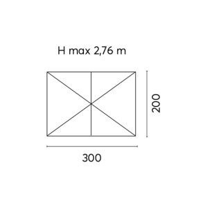 Zoom Ombrellone rettangolare MOIA 3x2 mt. ecrù