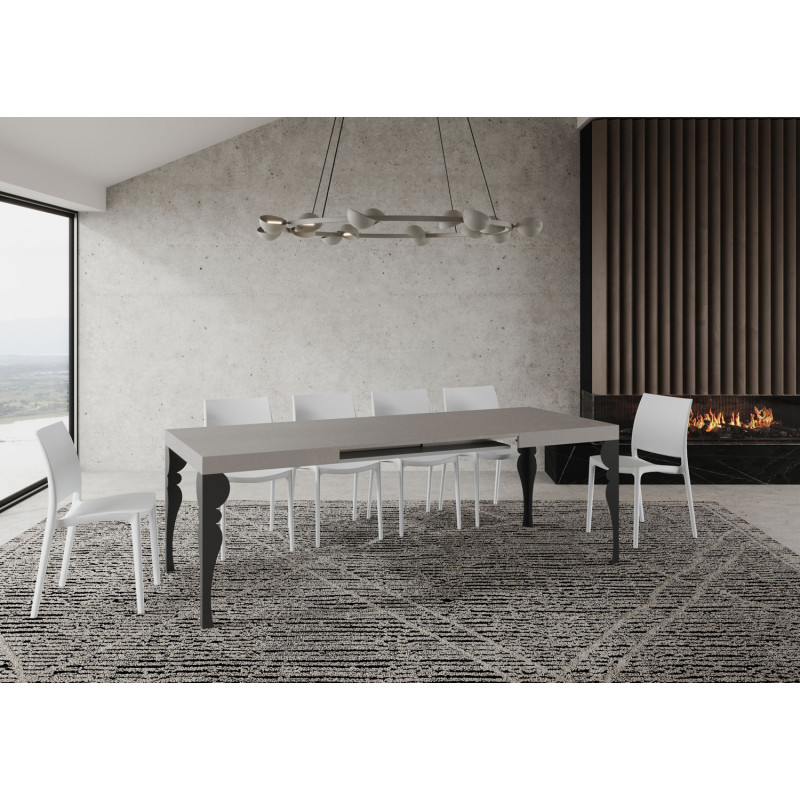 Tavolo allungabile 140/400x90 cm Paxon telaio Antracite