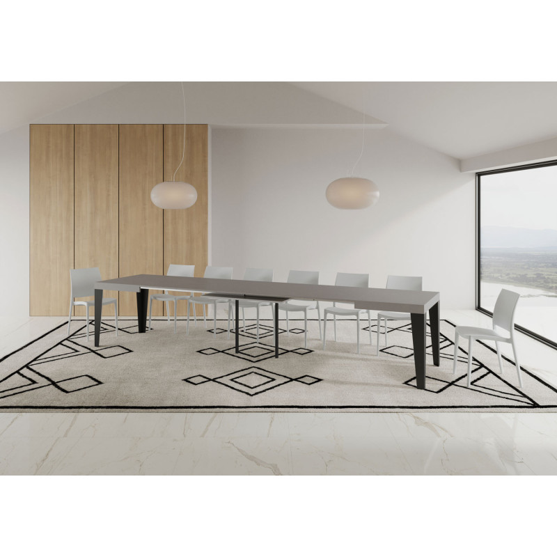 Tavolo allungabile 140/400x90 cm Flame telaio Antracite
