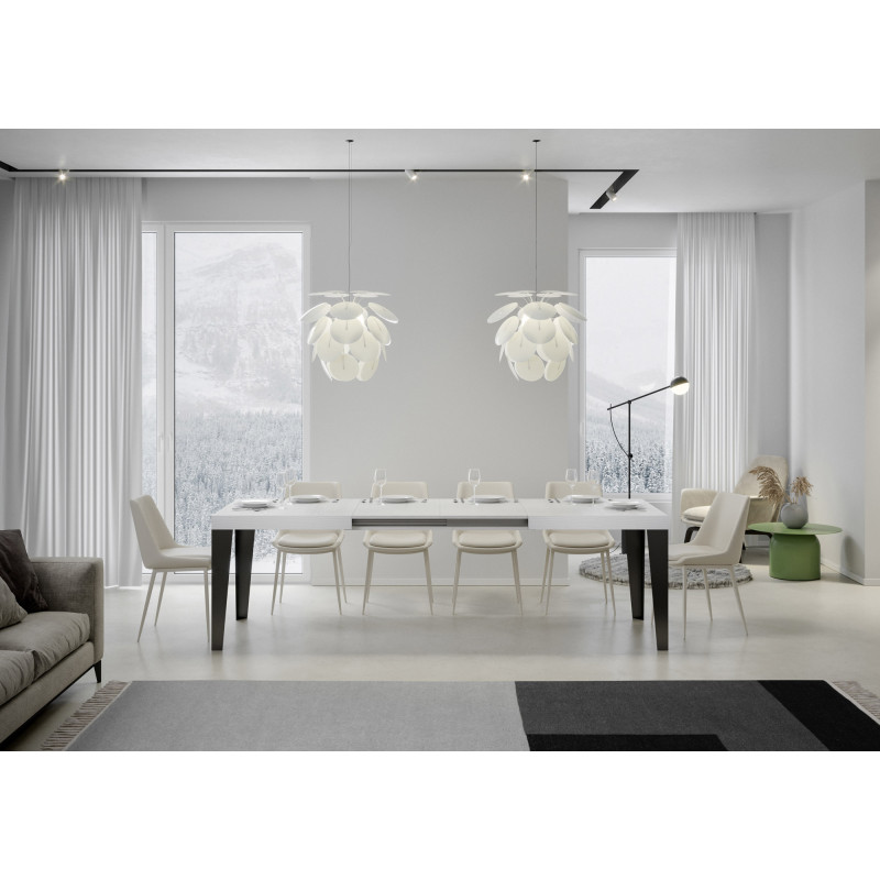 Tavolo allungabile 200/460x90 cm Flame telaio Antracite
